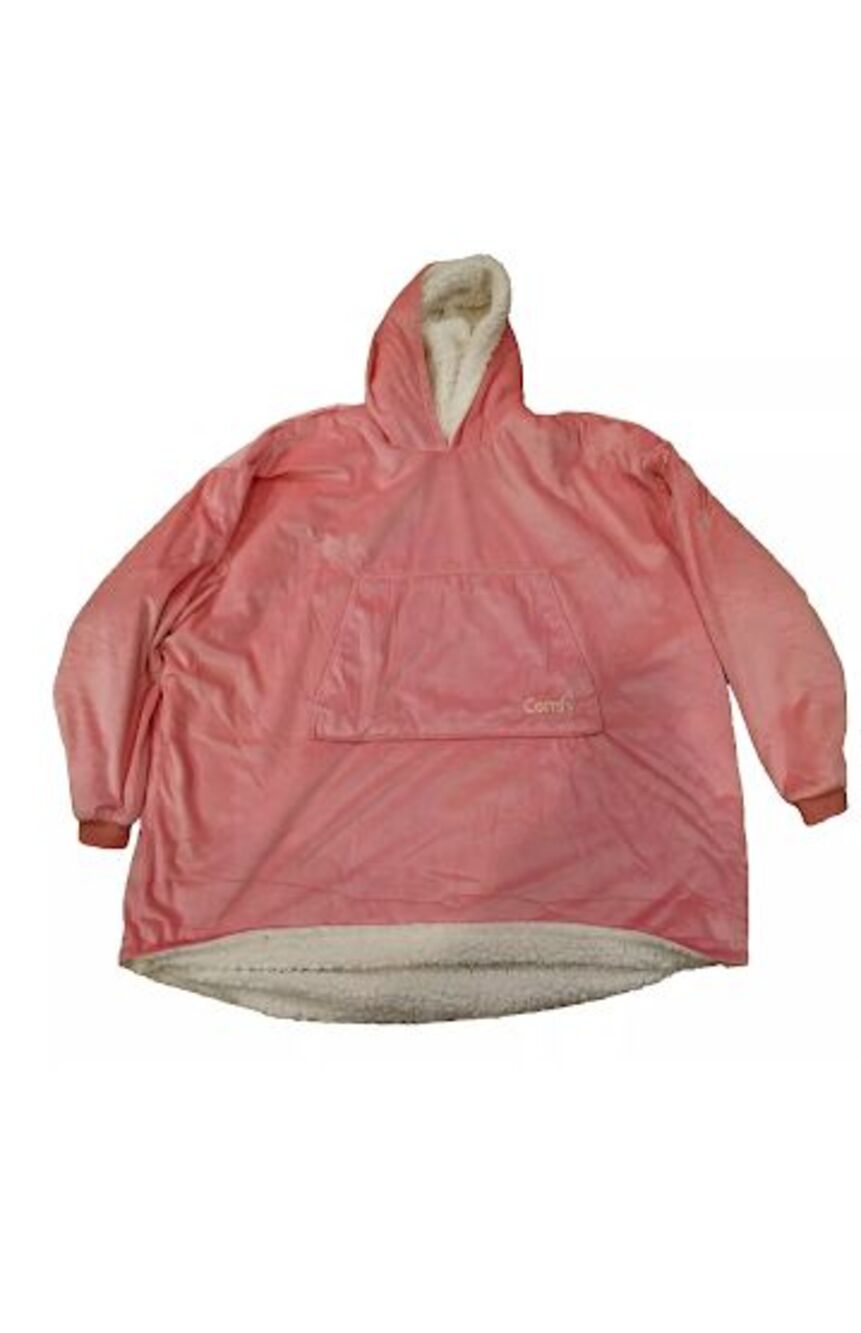 The Comfy Hoodie Blanket Pink Sherpa Lined Oversized Sweatshirt OS Cozycore